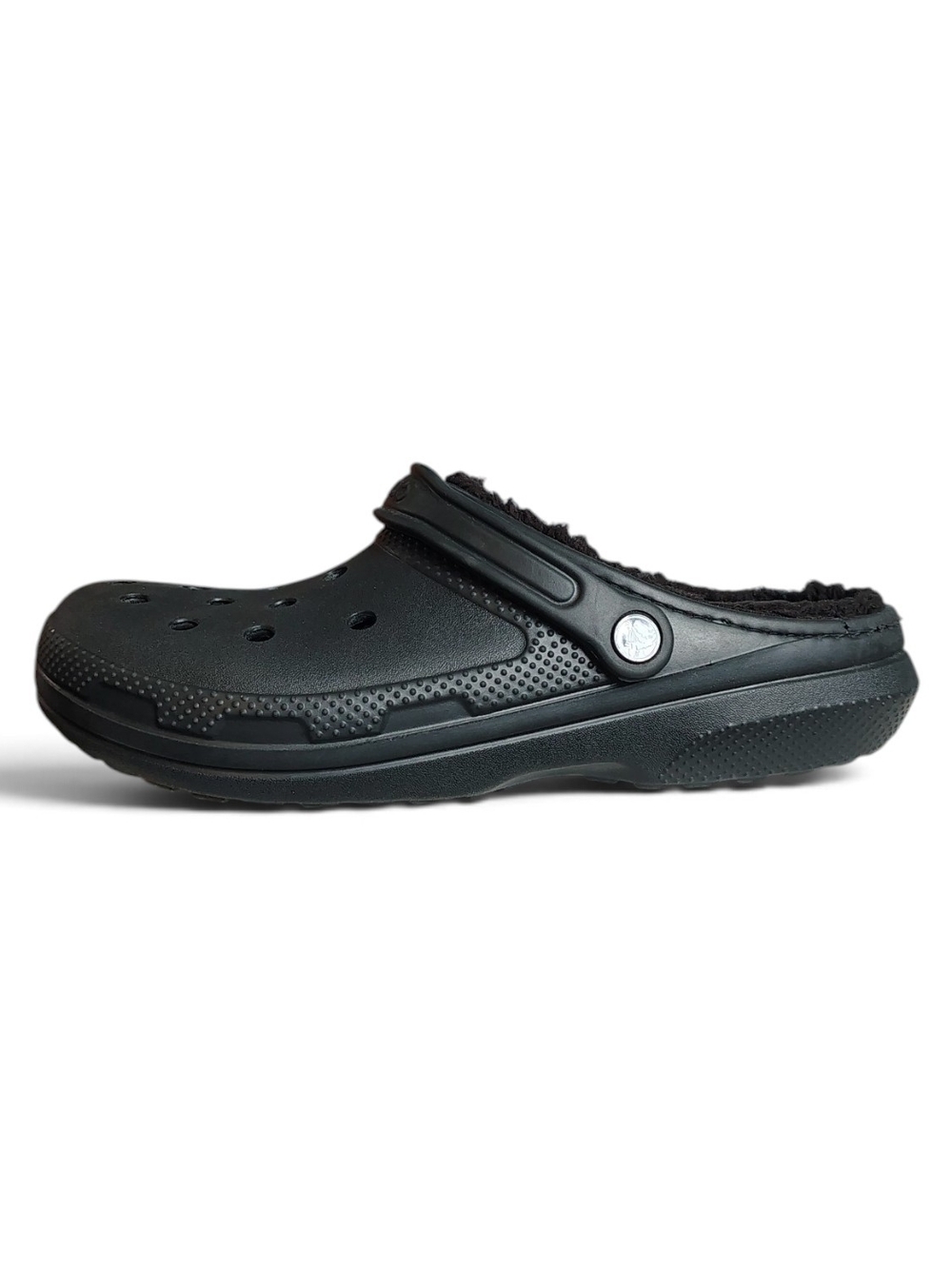 Crocs Classic Lined Clogs Black Men's Size 12 Fuzzy Fleece Warm Slippers M12